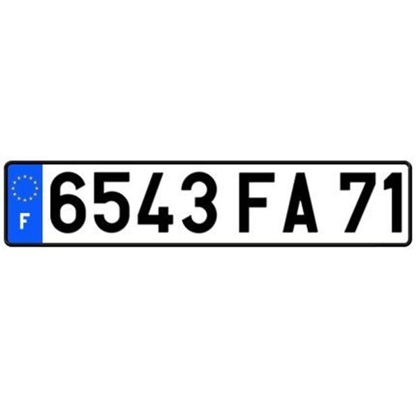 Plaque immatriculation classique 520 x 110 mm Plaque immatriculation classique 520 x 110 mm