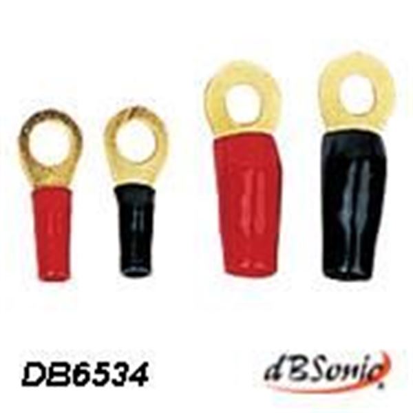 2 cosses oeillet ampli plaqué or 4 mm pour câble 20 mm² 2 cosses oeillet ampli plaqué or 4 mm pour câble 20 mm²