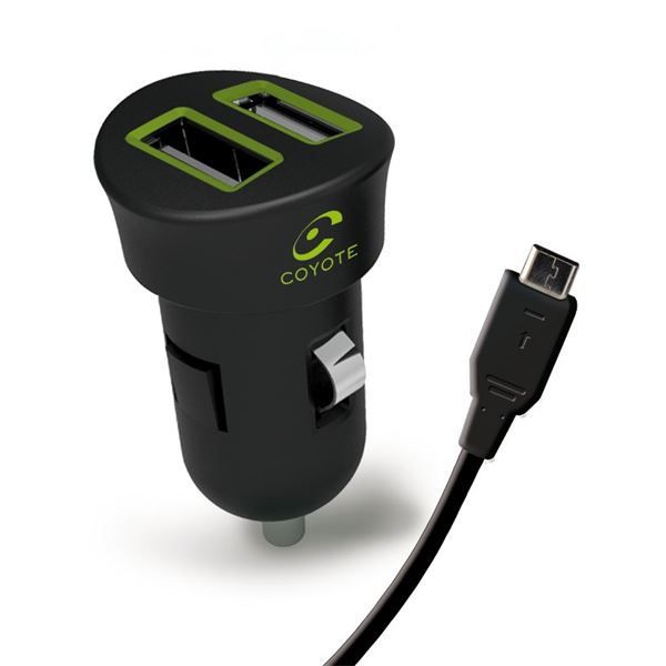 Chargeur allume-cigare 2 USB Coyote Chargeur allume-cigare 2 USB Coyote