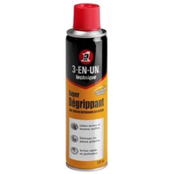 Super Dégrippant 3 en 1 technique aérosol 250 ml Super Dégrippant 3 en 1 technique aérosol 250 ml