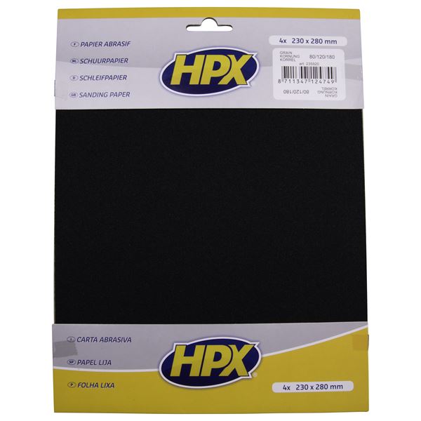 Papiers abrasifs secs HPX P80 x1 / P120 x2 / P180 x1 Papiers abrasifs secs HPX P80 x1 / P120 x2 / P180 x1