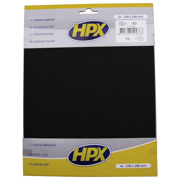 Papier abrasif sec HPX P80 x 4 Papier abrasif sec HPX P80 x 4