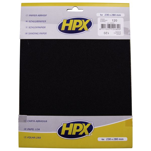 Papier abrasif sec HPX P120 x 4 Papier abrasif sec HPX P120 x 4