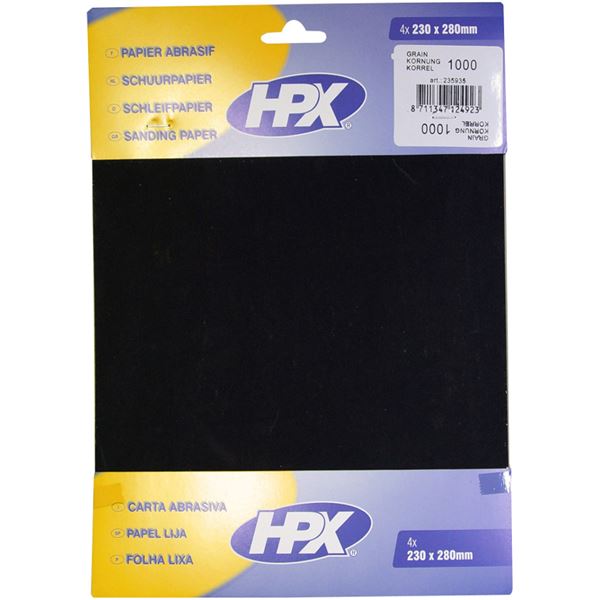 Papier abrasif à eau HPX P1000 x 4 Papier abrasif à eau HPX P1000 x 4