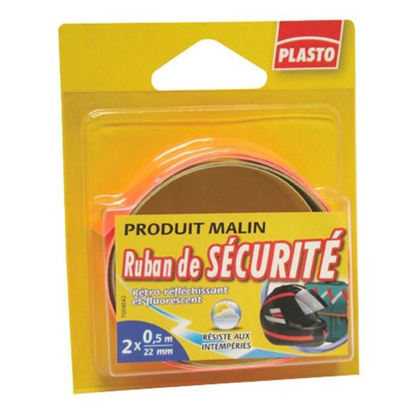 Ruban adhésif de sécurité Plasto 2x0,5m x 22mm Ruban adhésif de sécurité Plasto 2x0,5m x 22mm