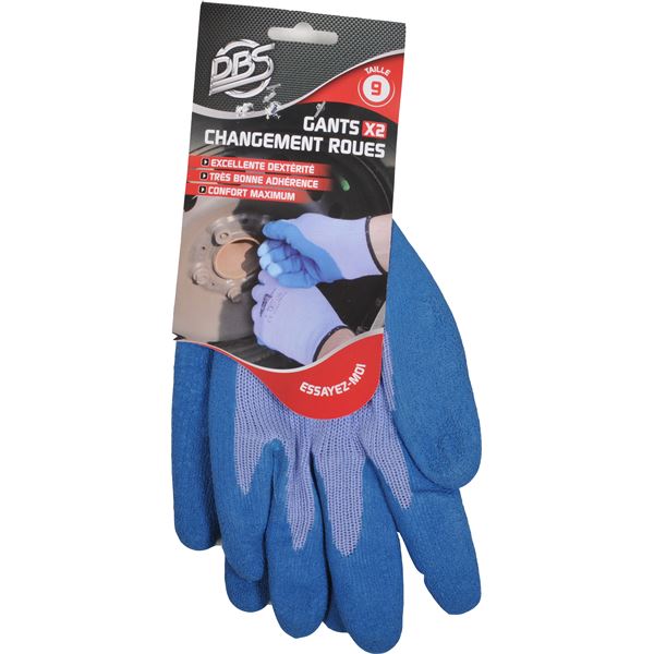 Gants enduction latex pour changement de roue Gants enduction latex pour changement de roue