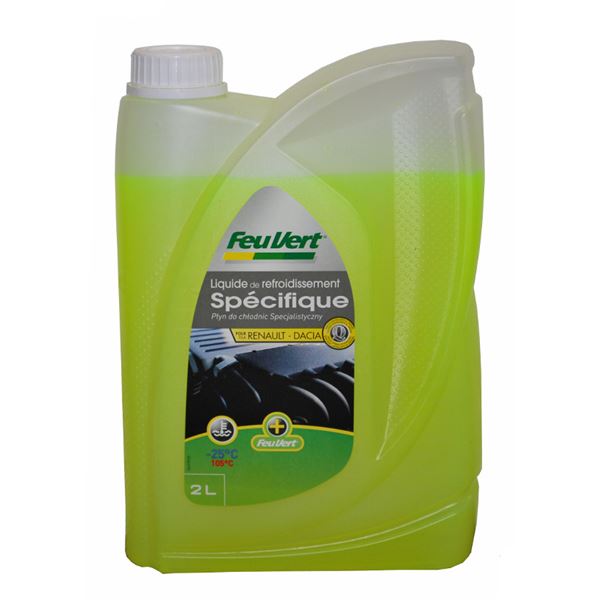 Liquide de refroidissement pour Renault / Dacia -25°C 2l Feu Vert Liquide de refroidissement pour Renault / Dacia -25°C 2l Feu Vert