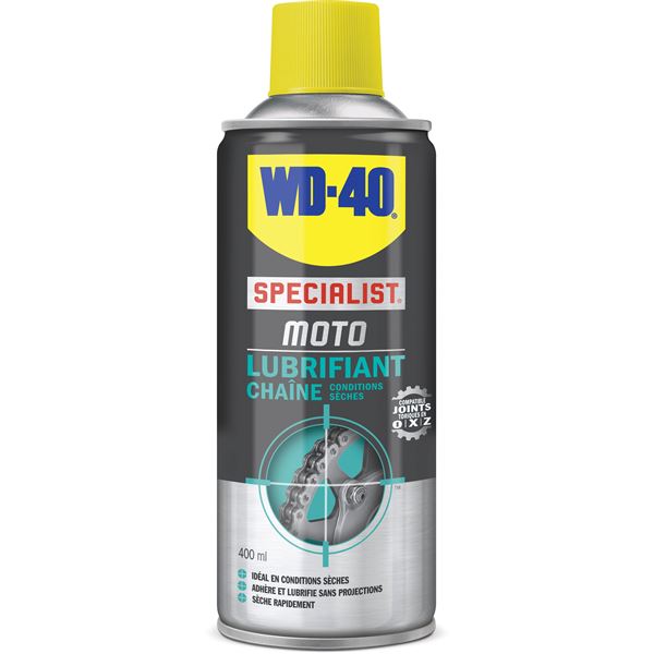Lubrifiant chaîne conditions sèches pour moto WD40 400ml Lubrifiant chaîne conditions sèches pour moto WD40 400ml