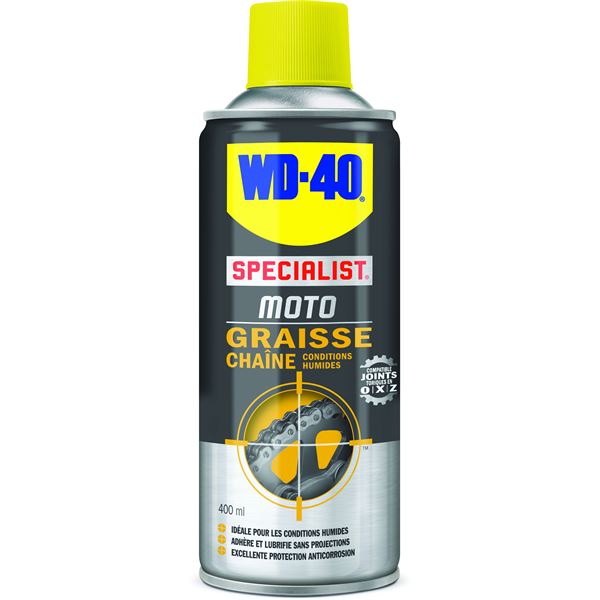 Graisse chaîne moto conditions humides WD40 400ml Graisse chaîne moto conditions humides WD40 400ml