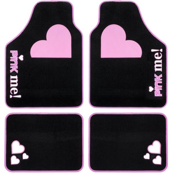 4 tapis de voiture roses Pink Me! 4 tapis de voiture roses Pink Me!