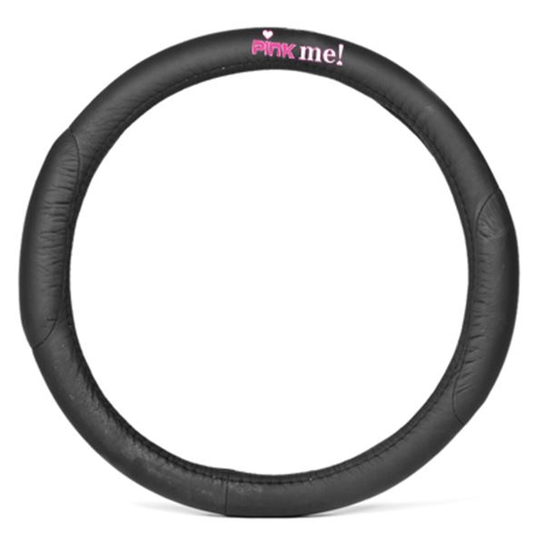 Couvre volant noir avec logo Pink Me Couvre volant noir avec logo Pink Me