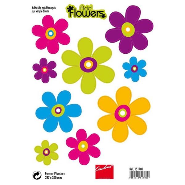Autocollants adhésifs Cadox-Acid Flowers 15x21 et 23,7x34 Autocollants adhésifs Cadox-Acid Flowers 15x21 et 23,7x34