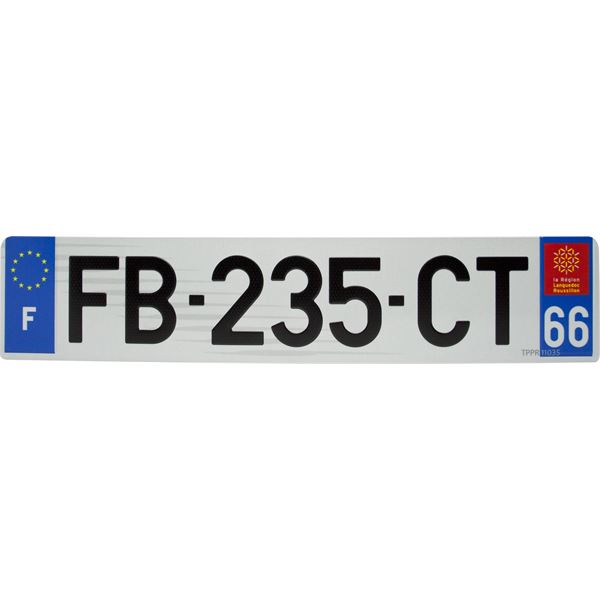 Plaque immatriculation alu Premium 520 x 110 mm département 66 Plaque immatriculation alu Premium 520 x 110 mm département 66