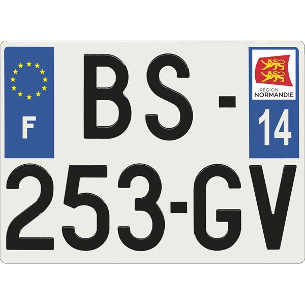 Plaque immatriculation alu Confort 275 x 200 mm département 14 Plaque immatriculation alu Confort 275 x 200 mm département 14