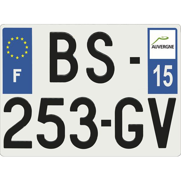 Plaque immatriculation alu Confort 275 x 200 mm département 15 Plaque immatriculation alu Confort 275 x 200 mm département 15