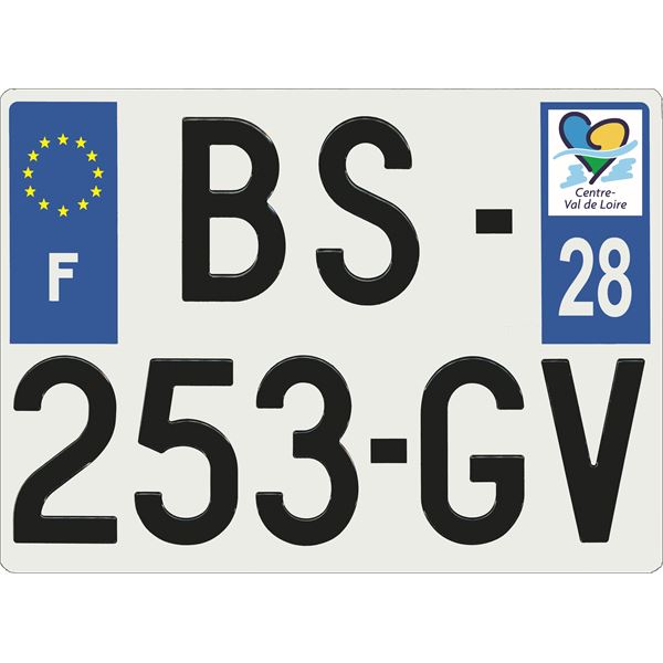 Plaque immatriculation alu Confort 275 x 200 mm département 28 Plaque immatriculation alu Confort 275 x 200 mm département 28