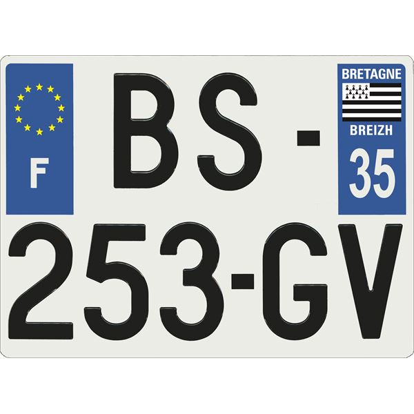 Plaque immatriculation alu Confort 275 x 200 mm département 35 Plaque immatriculation alu Confort 275 x 200 mm département 35