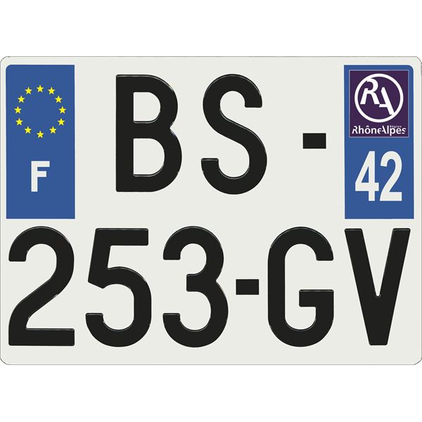 Plaque immatriculation alu Confort 275 x 200 mm département 42 Plaque immatriculation alu Confort 275 x 200 mm département 42