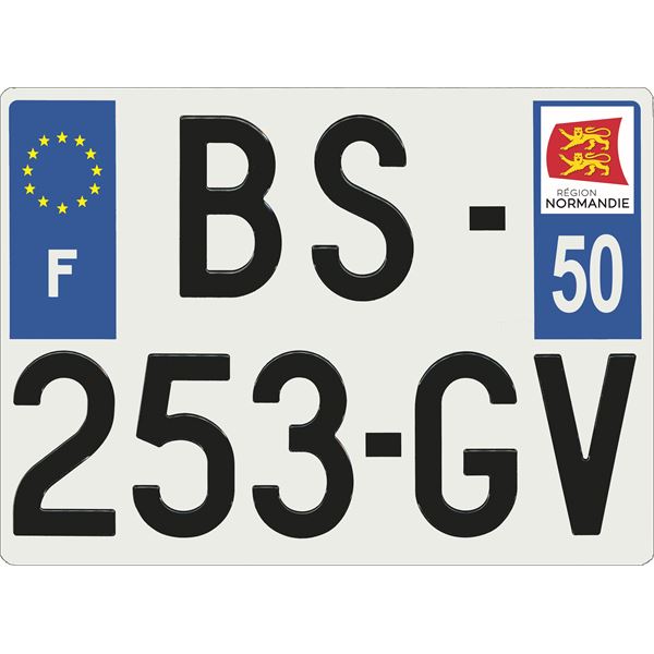 Plaque immatriculation alu Confort 275 x 200 mm département 50 Plaque immatriculation alu Confort 275 x 200 mm département 50