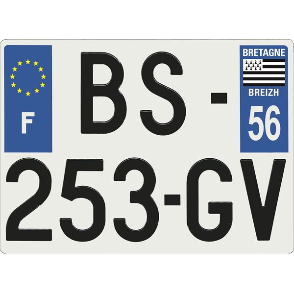 Plaque immatriculation alu Confort 275 x 200 mm département 56 Plaque immatriculation alu Confort 275 x 200 mm département 56