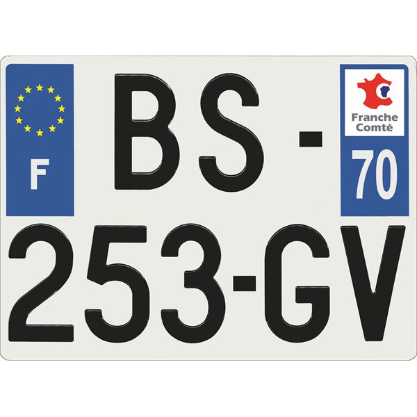 Plaque immatriculation alu Confort 275 x 200 mm département 70 Plaque immatriculation alu Confort 275 x 200 mm département 70