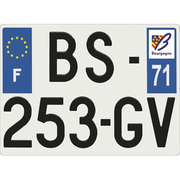 Plaque immatriculation alu Confort 275 x 200 mm département 71 Plaque immatriculation alu Confort 275 x 200 mm département 71