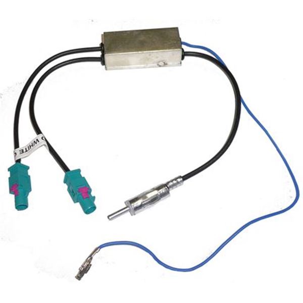 Adaptateur d'antenne 2 Fakra/1 DIN pour Peugeot 407 et Volkswagen après 2005 Adaptateur d'antenne 2 Fakra/1 DIN pour Peugeot 407 et Volkswagen après 2005