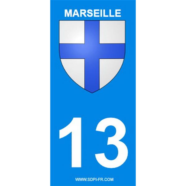 2 Autocollants Marseille 13 2 Autocollants Marseille 13