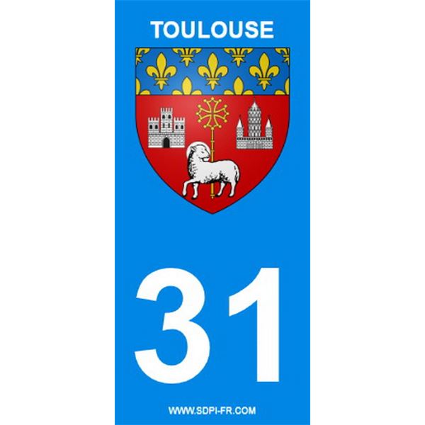 2 Stickers voiture Toulouse 31 2 Stickers voiture Toulouse 31