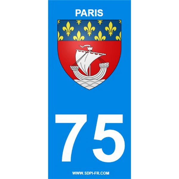 2 Stickers voiture Paris 75 2 Stickers voiture Paris 75