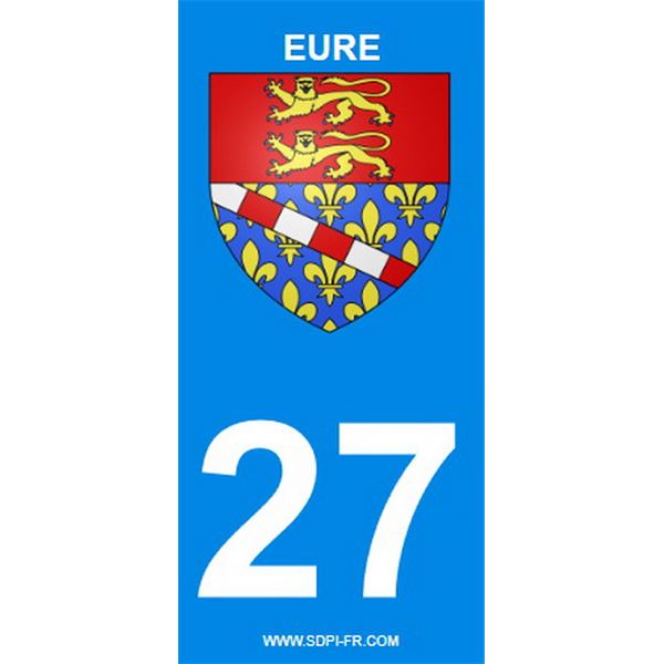 2 Stickers voiture Eure 27 2 Stickers voiture Eure 27