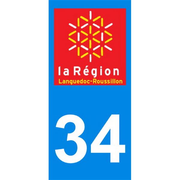 2 Autocollants Languedoc Roussillon 34 2 Autocollants Languedoc Roussillon 34