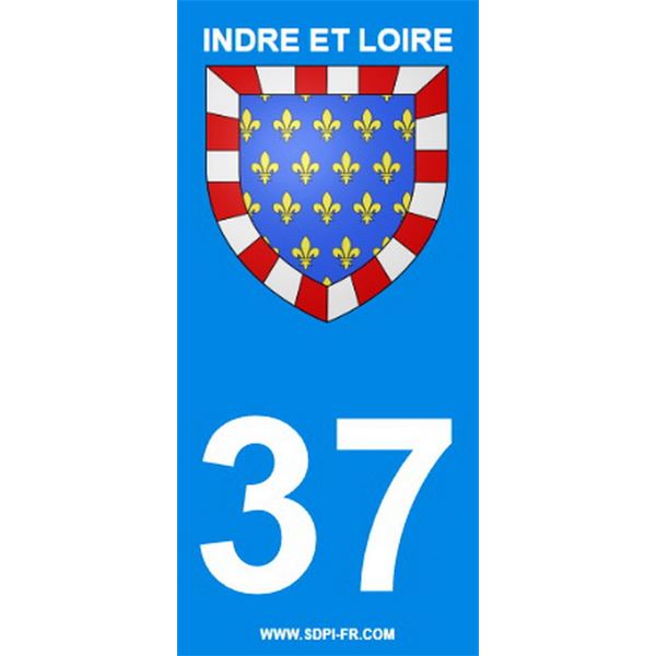 2 Stickers voiture Indre Et Loire 37 2 Stickers voiture Indre Et Loire 37