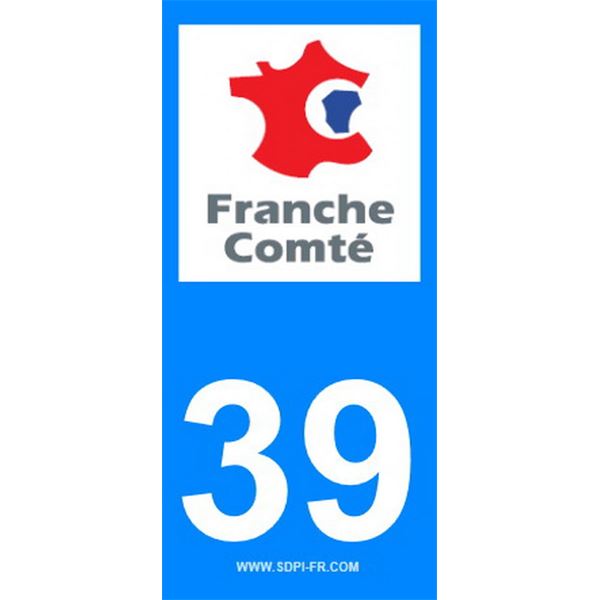 2 Stickers voiture Franche Comté 39 2 Stickers voiture Franche Comté 39