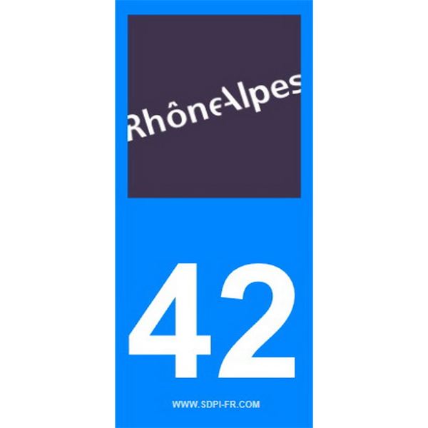 2 Stickers voiture Rhône Alpes 42 2 Stickers voiture Rhône Alpes 42