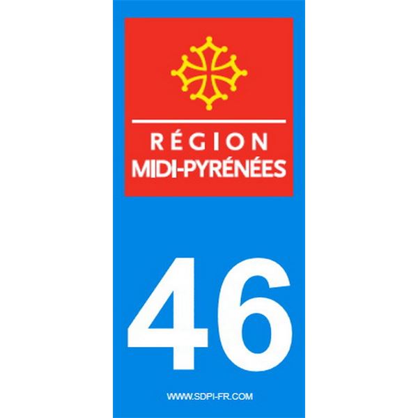 2 Stickers voiture Midi Pyrénées 46 2 Stickers voiture Midi Pyrénées 46
