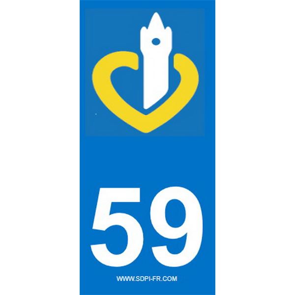 2 Stickers voiture Dpt 59 2 Stickers voiture Dpt 59