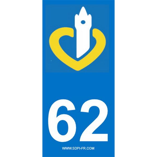 2 Stickers voiture Dpt 62 2 Stickers voiture Dpt 62