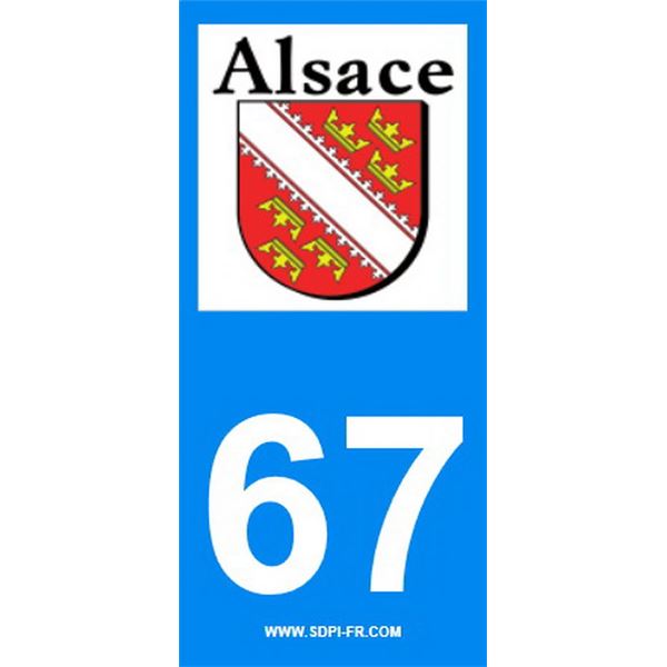 2 Stickers voiture Alsace 67 2 Stickers voiture Alsace 67