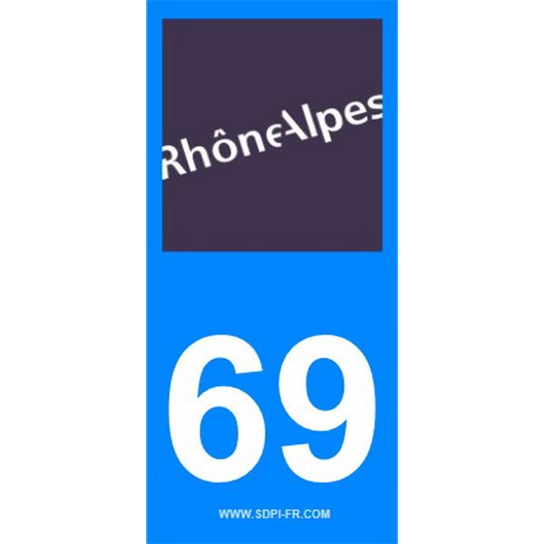 2 Stickers voiture Rhône Alpes 69 2 Stickers voiture Rhône Alpes 69