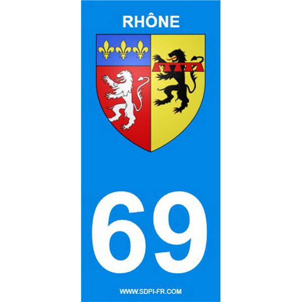 2 Stickers voiture Rhône 69 2 Stickers voiture Rhône 69