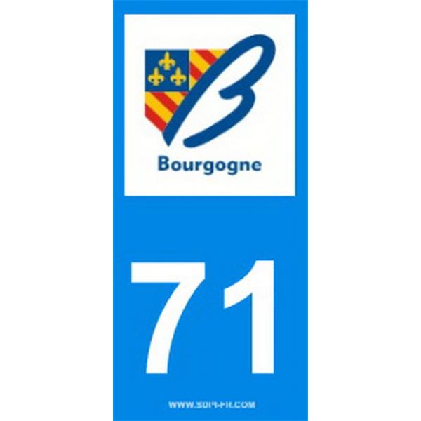 2 Stickers voiture Bourgogne 71 2 Stickers voiture Bourgogne 71