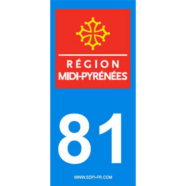 2 Stickers voiture Midi Pyrénées 81 2 Stickers voiture Midi Pyrénées 81