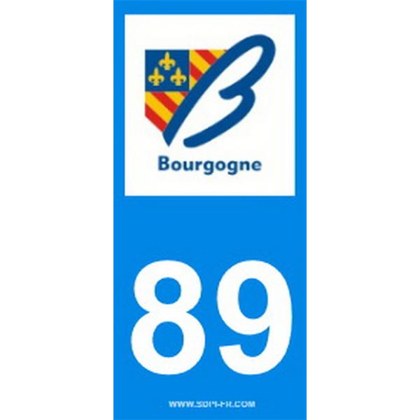 2 Stickers voiture Bourgogne 89 2 Stickers voiture Bourgogne 89