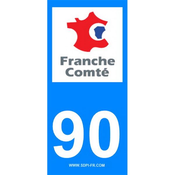 2 Stickers voiture Franche Comte 90 2 Stickers voiture Franche Comte 90