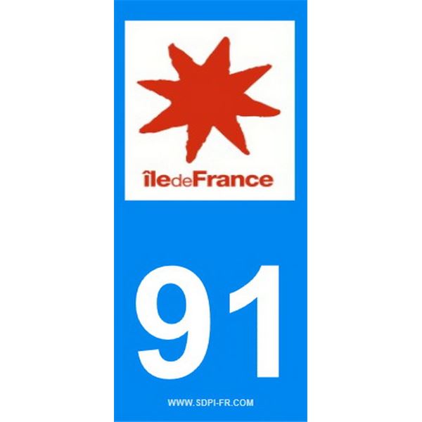2 Stickers voiture Ile De France 91 2 Stickers voiture Ile De France 91