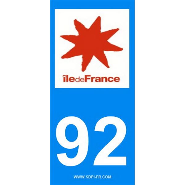 2 Stickers voiture Ile De France 92 2 Stickers voiture Ile De France 92