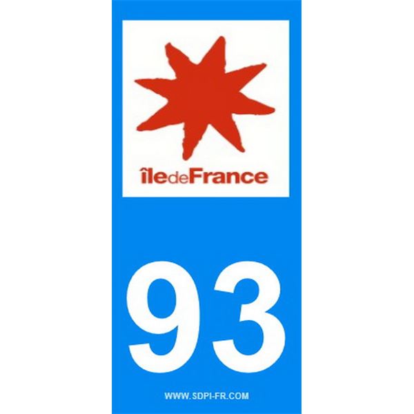 2 Stickers voiture Ile De France 93 2 Stickers voiture Ile De France 93
