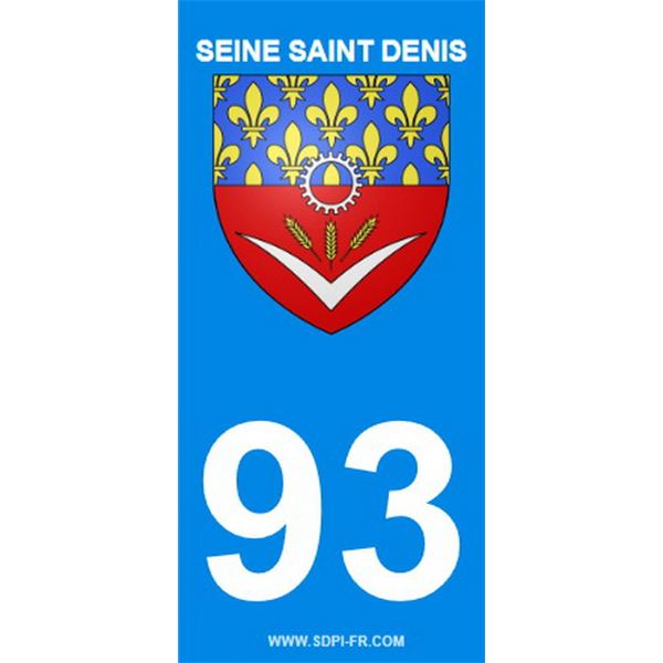 2 Stickers voiture Seine St Denis 93 2 Stickers voiture Seine St Denis 93
