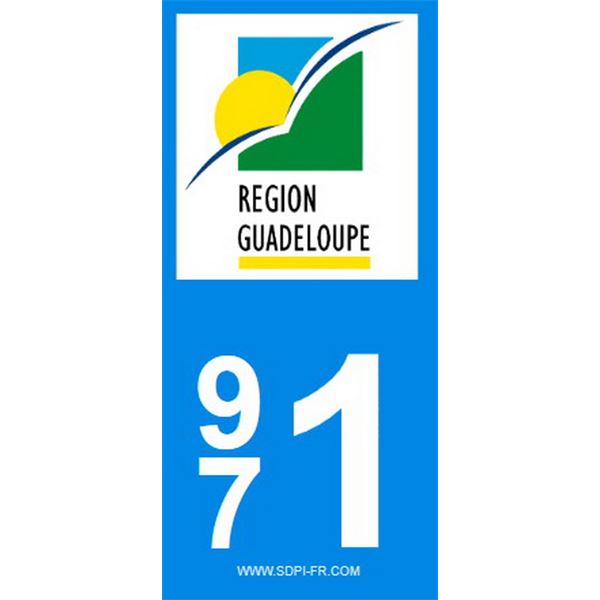 2 Stickers voiture Region Guadeloupe 971 2 Stickers voiture Region Guadeloupe 971